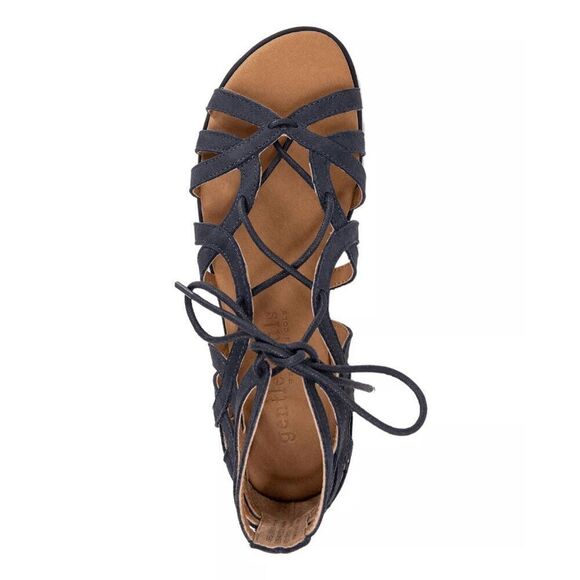 Gentle Souls Women's Break My Heart Lace Up Gladiator Flat Sandals - Black 5M - Picture 11 of 13